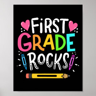 1st Grade Teacher Gift 1st Grade Rock Poster