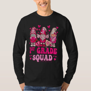 1st Grade Teacher Squad Valentines Day Gnomes Hold T-Shirt