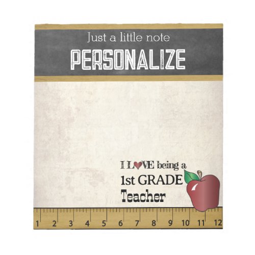 1st Grade Teacher  Vintage Style  Notepad