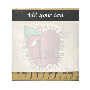 1st Grade Teacher's Vintage Style Notepad