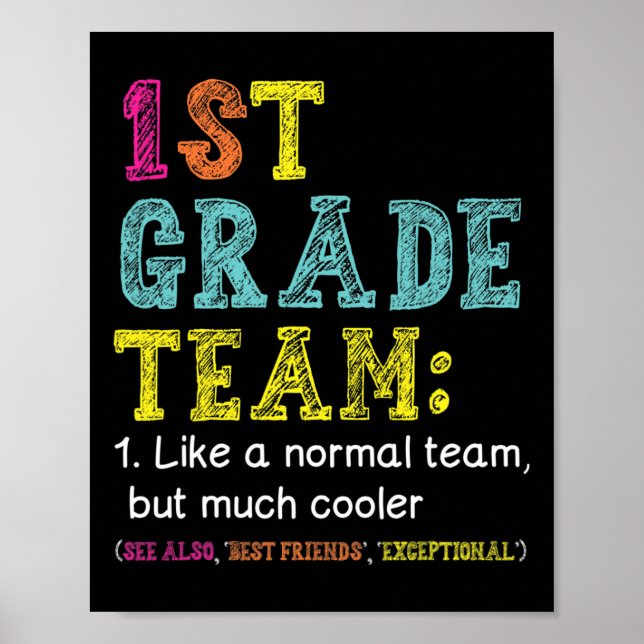 1st Grade Team Like Normal But Cooler Back To Scho Poster (Front)
