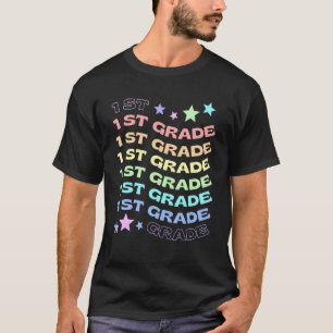 1st Grade Team Retro Groovy Women Happy First Day  T-Shirt