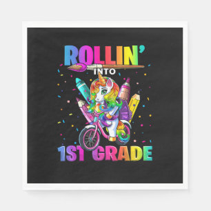 1st Grade Unicorn Back to School First Day of Scho Napkins