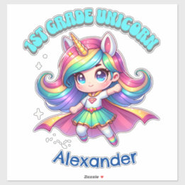 1st grade unicorn cute quote anime girl teal text sticker