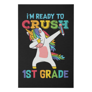1st Grade Unicorn First Day of School Student Gift Faux Canvas Print
