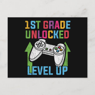 1st Grade Unlocked Gamer Back To School Video Game Postcard