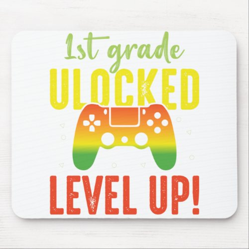 1st Grade Unlocked Level Up Game Controller Mouse Pad