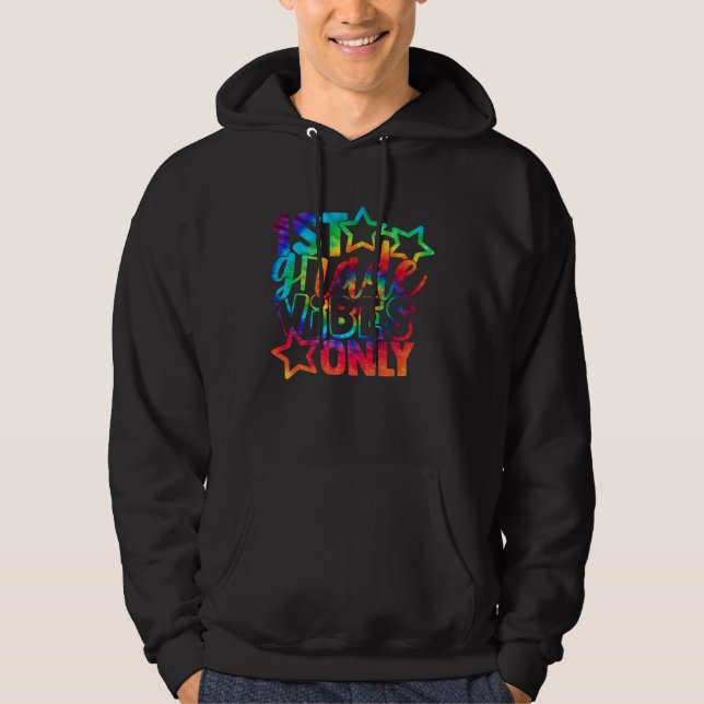 1st Grade Vibes Back to School Tie Dye Boys 1st Gr Hoodie (Front)