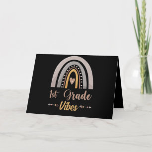 1st Grade Vibes Rainbow First Grade Back to School Letterpress Thank You Card