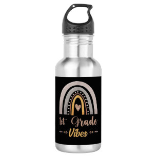 1st Grade Vibes Rainbow First Grade Back to School Stainless Steel Water Bottle