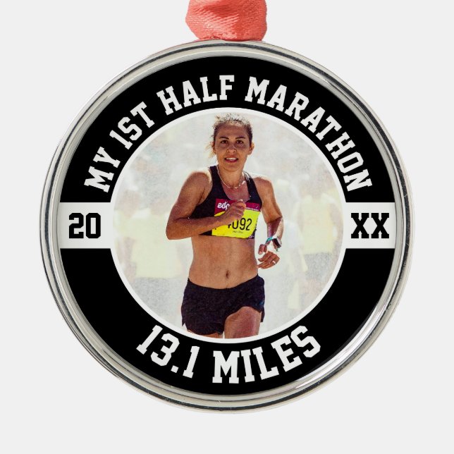 1st Half Marathon Runner First Running Beginner Metal Ornament (Front)