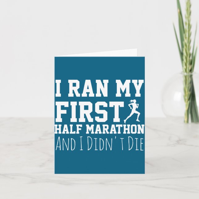 1st Half Marathon Runner Funny Running First  Card (Front)