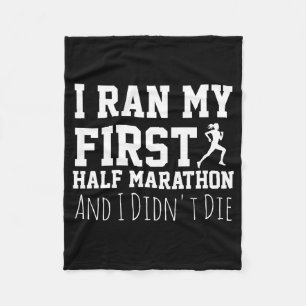 1st Half Marathon Runner Funny Running First Fleece Blanket
