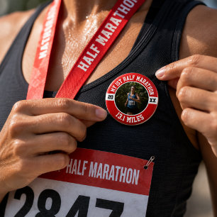 1st Half Marathon Running First Runner Sports 13 1 Button
