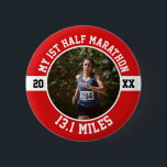 1st Half Marathon Running First Runner Sports 13 1 Button<br><div class="desc">Custom 1st Half Marathon Runner Button - Personalized Photo Finisher Pin Celebrate the amazing 13.1-mile victory with this custom 1st half marathon runner button! This unique, themed accessory can be personalized with a Photo, creating a one-of-a-kind keepsake to honor the dedication and finish line triumph. It's a wonderful novelty item...</div>