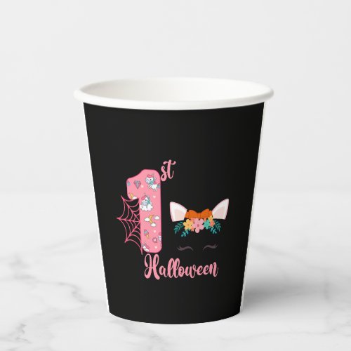 1st Halloween Birthday Halloween Fall Paper Cups