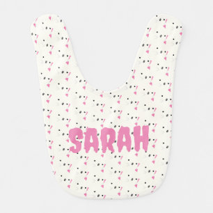 1st Halloween cute pink ghost pattern personalized Baby Bib