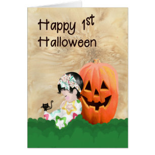 1st Halloween for Baby Girl Cards