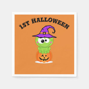 1st Halloween Little Witch Frog Paper Napkins