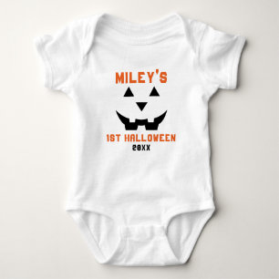 1st Halloween Spooky Personalized with Name Baby Bodysuit
