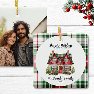 1st Holiday In New Home Housewarming Cottage Chic Ceramic Ornament