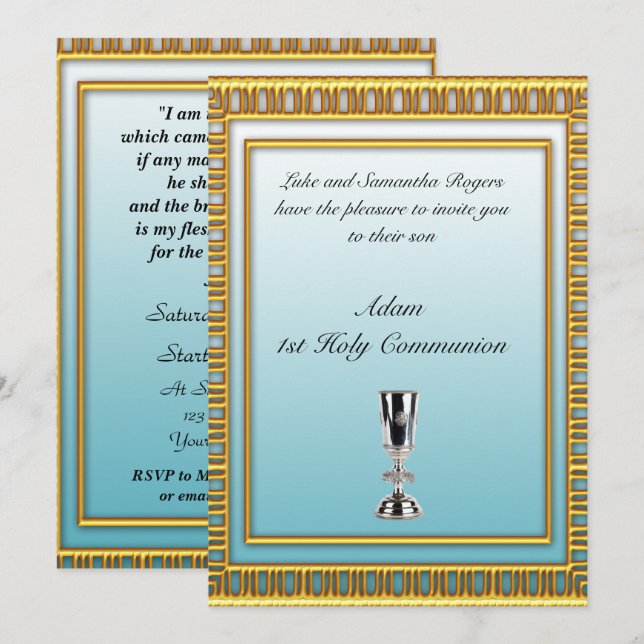 1st Holy Communion Party Invitation (Front/Back)