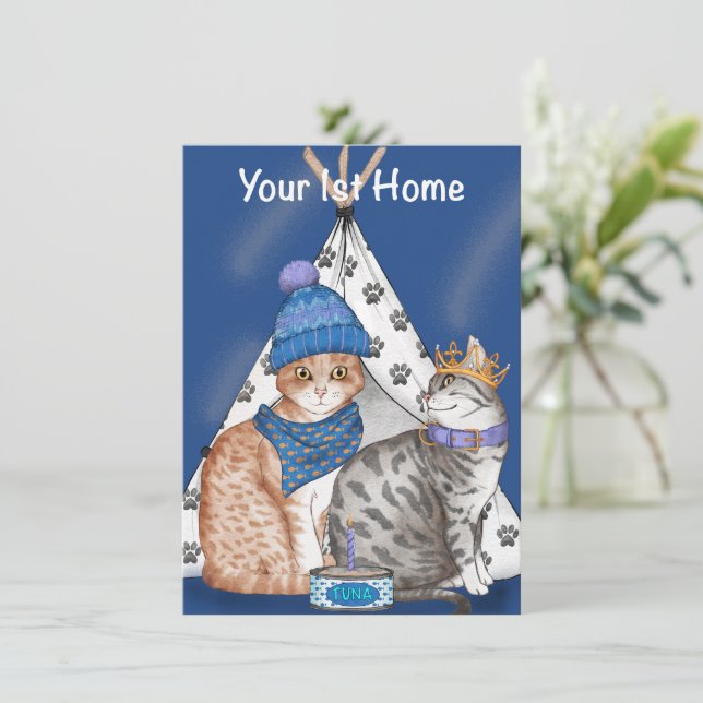 1st Home card with cats (Standing Front)