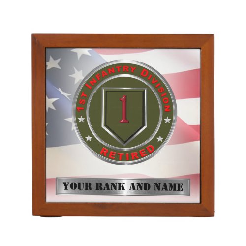 1st ID 1st Infantry Division Retired Desk Organizer