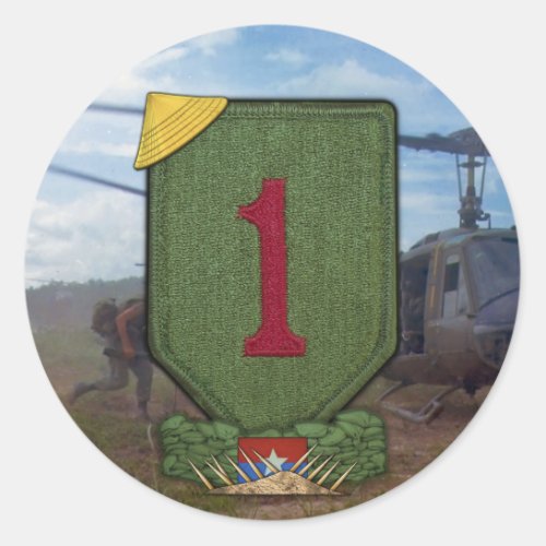 1st INF DIV infantry division vietnam war patch Classic Round Sticker