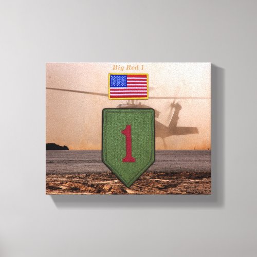 1st infantry big red 1 veterans vets patch canvas print