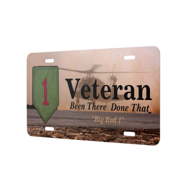 1st infantry big red 1 veterans vets patch license plate (Left)