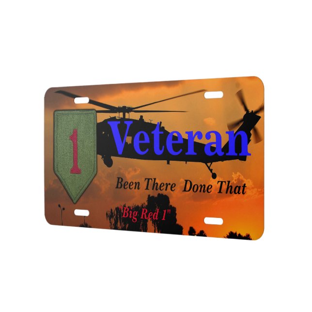 1st infantry big red 1 veterans vets patch license plate (Left)
