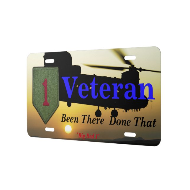 1st infantry big red 1 veterans vets patch license plate (Left)