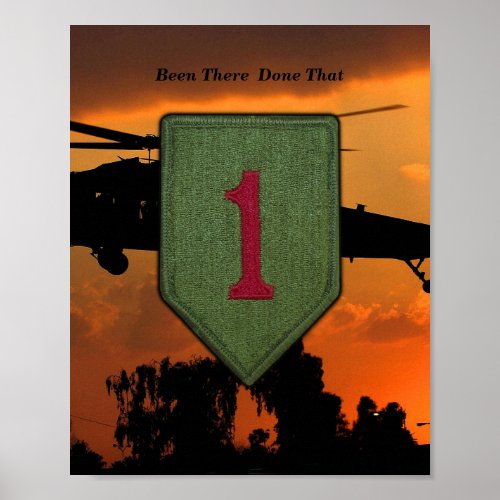 1st Infantry big red 1 Vietnam War Patch Print