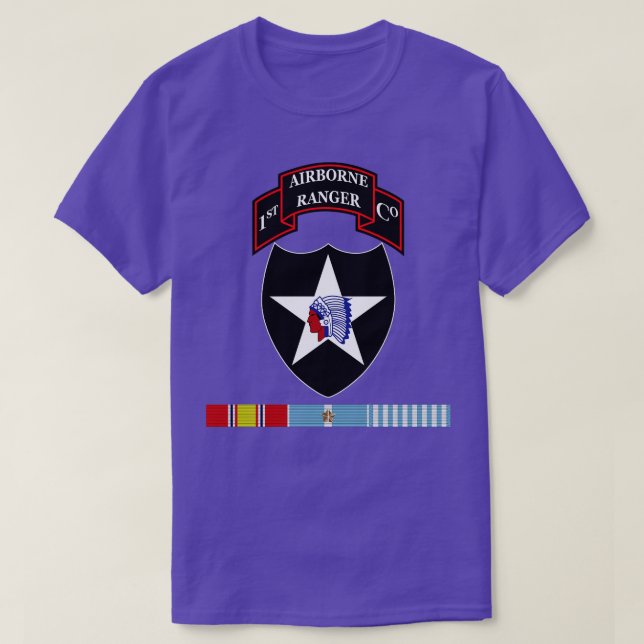 1st Infantry Co 2nd ID SSI w KOREA SVC X T-Shirt (Design Front)