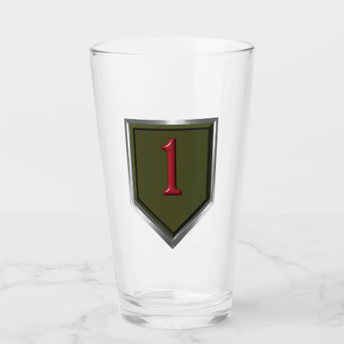 1st Infantry Div Big Red One Framed Patch Glass