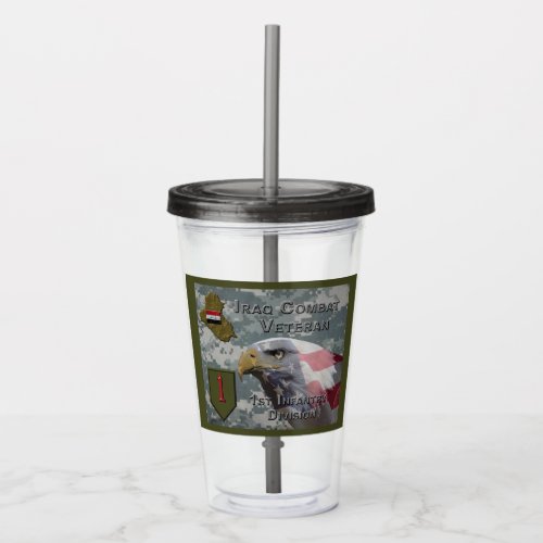   1st Infantry Div Iraq Combat Veteran Acrylic Tumbler