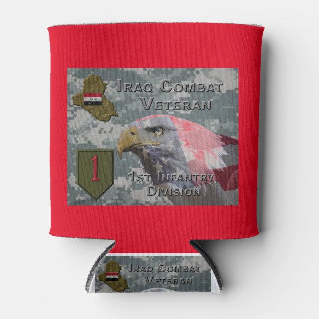 1st Infantry Div Iraq Combat Veteran Can Cooler (Front)
