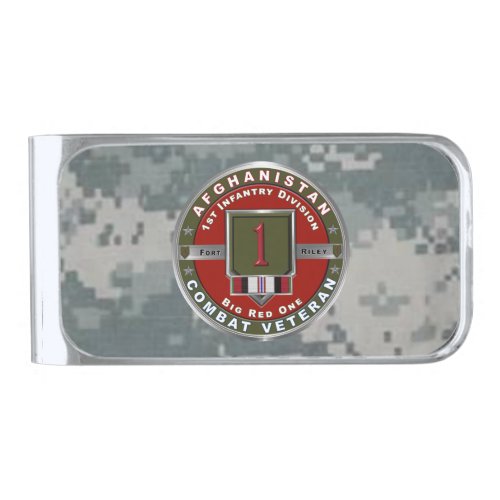 1st Infantry Division Afghanistan Veteran Silver Finish Money Clip