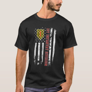 1st Infantry Division American Flag Military Veter T-Shirt