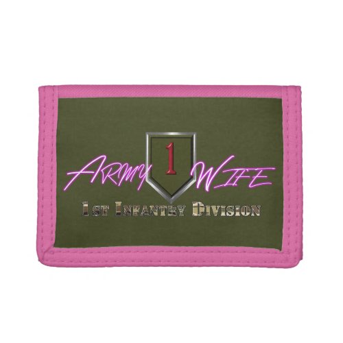 1st Infantry Division Army Wife Trifold Wallet