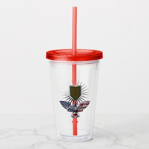 1st Infantry Division Big Red One Acrylic Tumbler