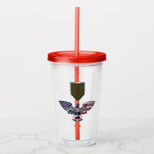 1st Infantry Division Big Red One Acrylic Tumbler