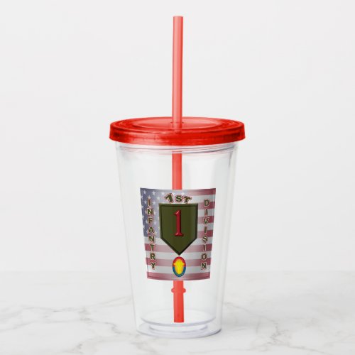 1st Infantry Division Big Red One Acrylic Tumbler