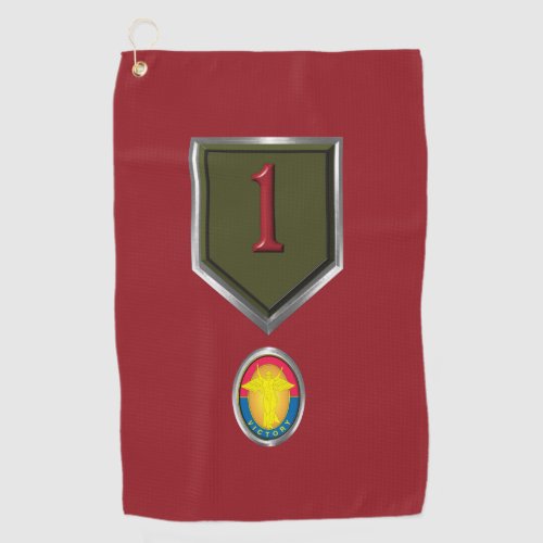 1st Infantry Division Big Red One Custom Patch Golf Towel