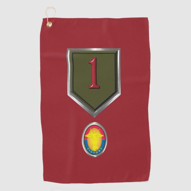 1st Infantry Division “Big Red One” Custom Patch Golf Towel (Front)
