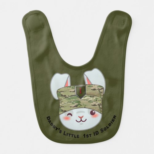 1st Infantry Division Bunny Patrol Cap Baby Bib