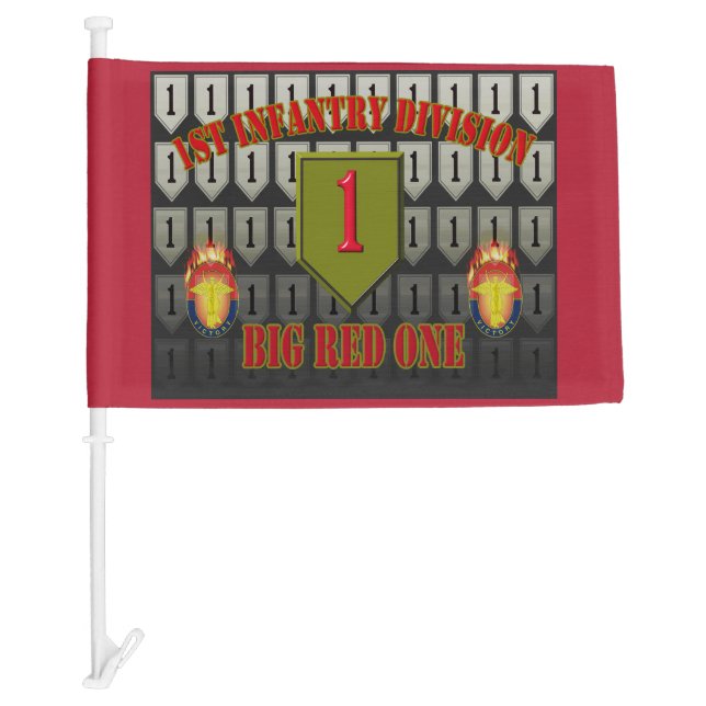 1st Infantry Division  Car Flag (Front)