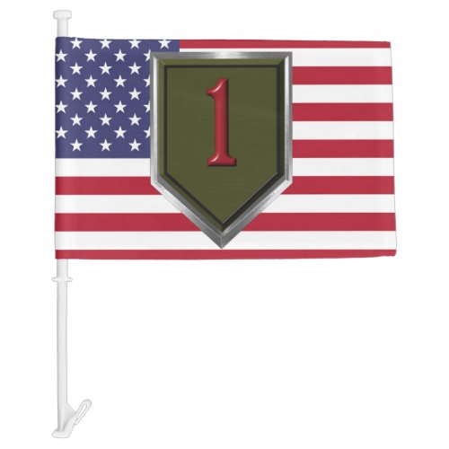 1st Infantry Division  Car Flag