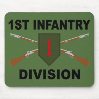 1st Infantry Division - Crossed Rifles - With Text Mouse Pad
